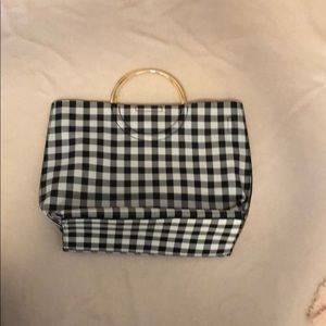 Vegan Leather Plaid Bag with matching clutch